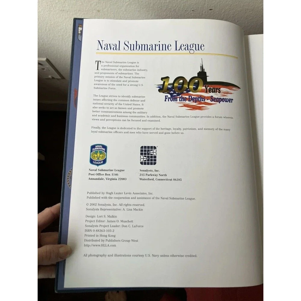 United States Submarines Book Naval Submarine League Signed R Admiral Rindskopf